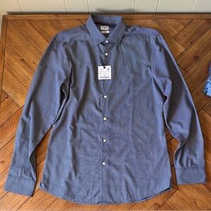Zara Men's Slim Fit Navy Dress Shirt
